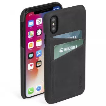 Puzdro Krusell Sunne 2 Card Cover iPhone XS Max čierna