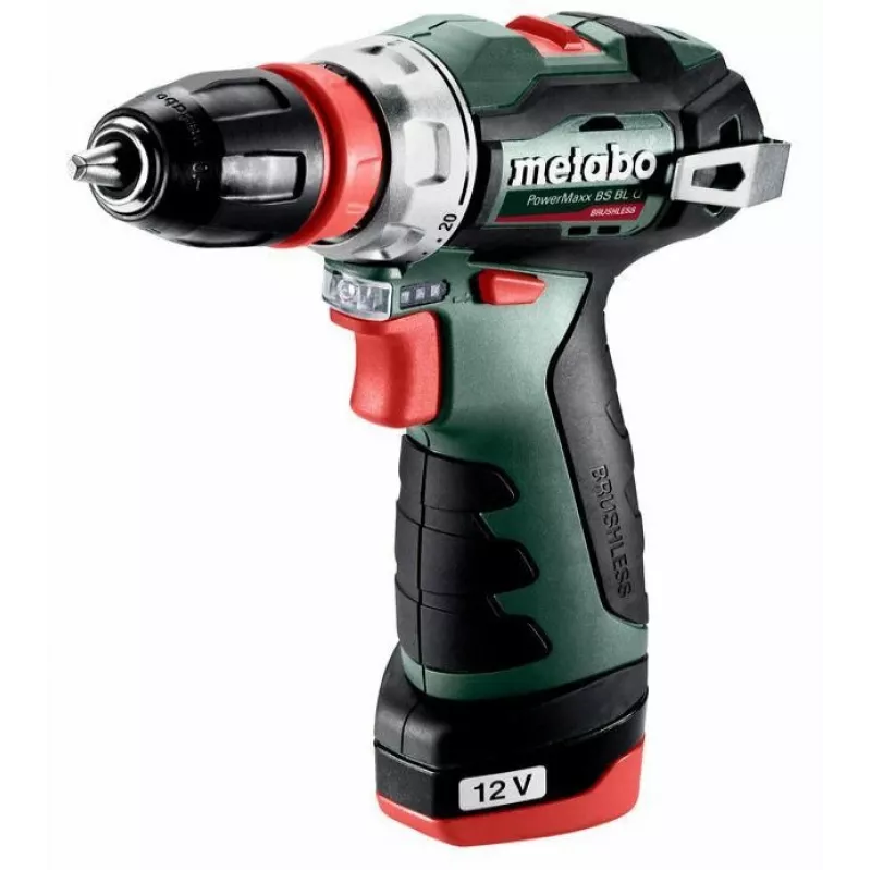 Metabo PowerMaxx BS BL Q 601749500 akumulátorová vŕtačka-skrutkovač, 12V, 38 Nm, 2x 2,0 Ah