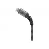 Goobay 49269 kábel USB-A – Lightning, 2 m, textilný oplet, kovové konektory, certifikácia MFi, USB 2.0, vesmírne sivá/strieborná