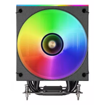 Vzduchový chladič TACENS Mars Gaming MCPU-LCD, 120 mm ventilátor, TDP 300 W, podporuje LGA1700/1200/115x/1366 a AM4/AM5, čierny