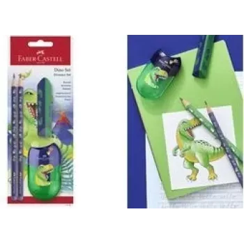Sada na písanie Faber-Castell Dino zelená 111519 — Faber-Castell sada na písanie Dino zelená