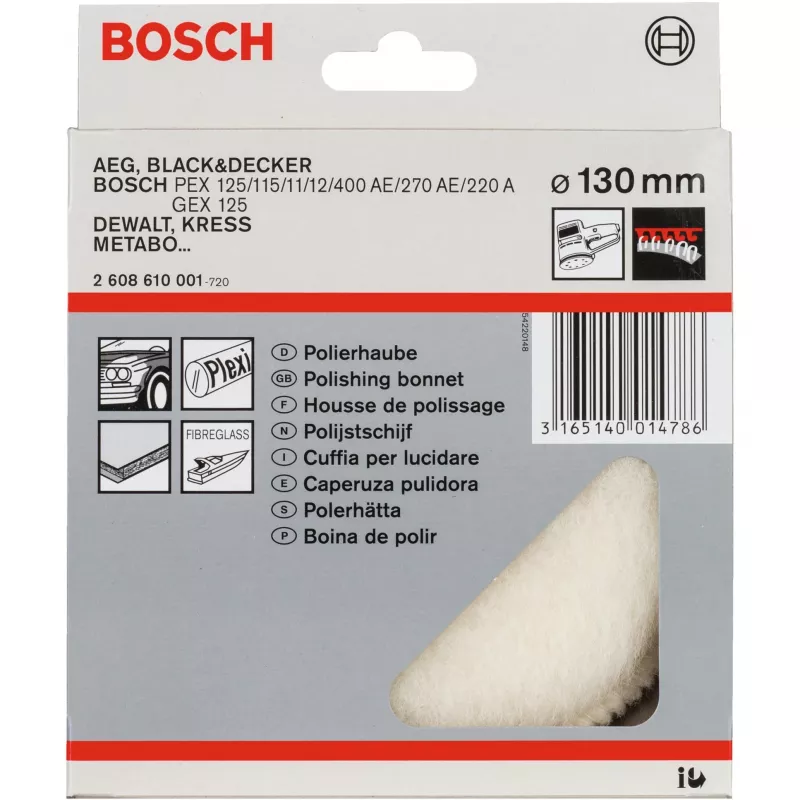Sklenené kotúče z ovčej kože Bosch 2608610001 priemer 13 cm sivá