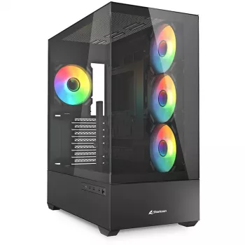 PC skriňa Sharkoon AK6 RGB, ATX, čierna