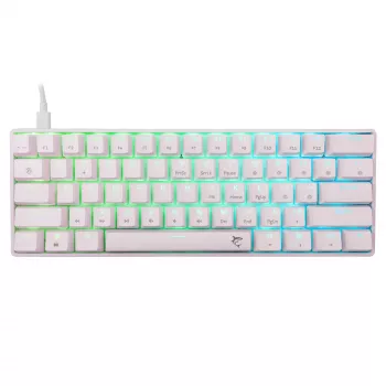 Káblová mechanická klávesnica White Shark Shinobi-2 (GK-004221) — modré spínače, biela, US-layout