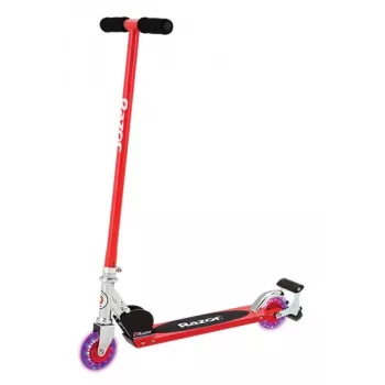 Klasická kolobežka Razor S Spark Sport — oceľový rám, skladacia, 2 kolieska, nožná brzda, pre deti od 8 rokov, maximálne zaťaženie 100 kg, čierna/červená