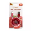 Sbox USB->Type-C M/M 1,5m CTYPE-1.5R jahodová červená