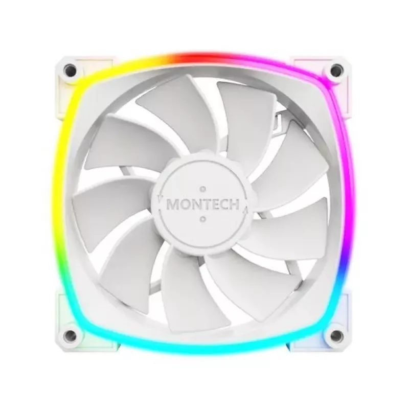 Montech RX120 PWM ventilátor počítačovej skrine 12 cm biely 3 ks