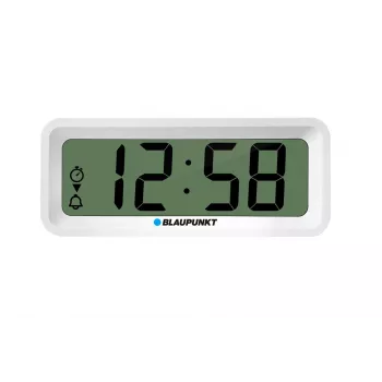 Budík BLAUPUNKT CL04WH multifunkčné hodiny, biele — teplomer, kalendár, funkcia odloženého budenia, 88×37×21 mm