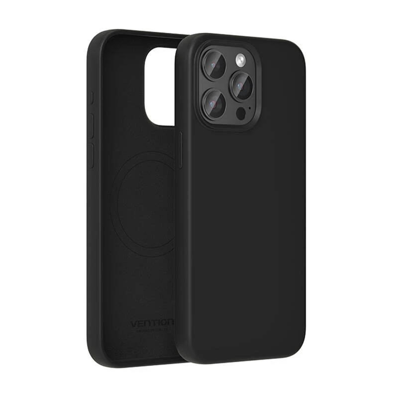Ochranné puzdro zo silikónu Vention KUFB0-40 pre iPhone 15 Pro Max — čierne puzdro s jemným dotykom