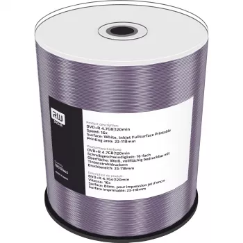 MediaRange Inkjet Fullsurface-Printable - 100 x DVD+R 16x - pamäťové médium (MR414)