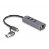 DeLOCK 64282 dokovacia stanica pre notebook a port replikátor káblový USB 3.2 Gen 1 (3.1 Gen 1) Type-C sivá (64282)