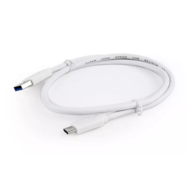 USB dátový kábel Gembird USB A na USB C 1 m, USB 3.2 Gen 1, biely