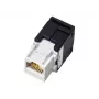 RJ45 káblový konektor Alantec MB001, priama zásuvka, pozlátené kontakty, AWG 22/24, 568 A, termoplast, čierna/biela