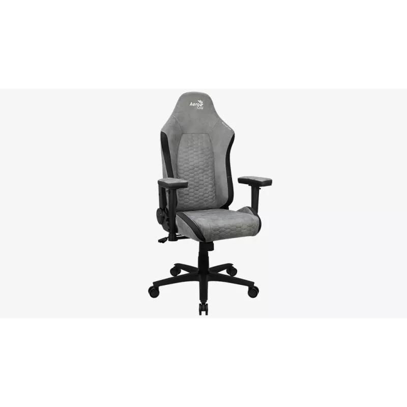 Aerocool Crown AeroSuede univerzálna herná stolička s čalúnenou sedacou plochou, kamenná sivá