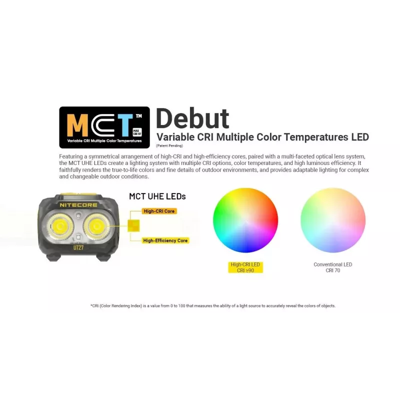 Nitecore UT27 MCT čierna, žltá čelová lampa LED