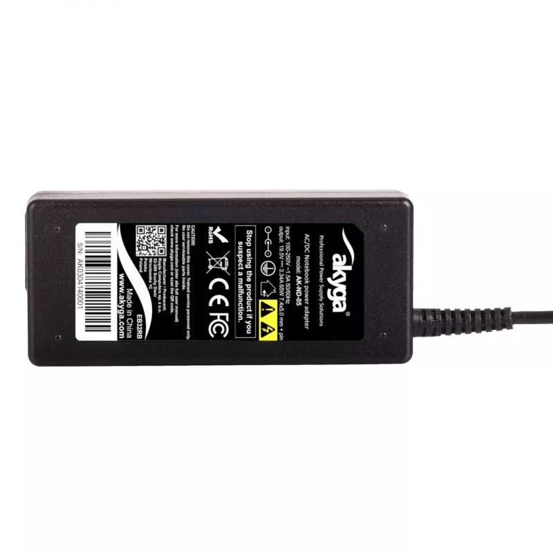 Akyga AK-ND-05 napájací zdroj pre notebook 19,5 V / 3,34 A, 65 W, konektor samec 7,4 x 5,0 mm s kolíkom, pre Dell