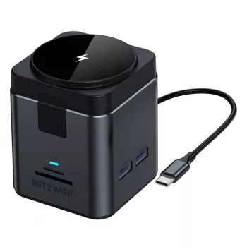 Dokovacia stanica BlitzWolf BW-TH17 9-in-1 s 15W nabíjačkou — USB-C, HDMI, PD konektory