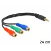 Audio kábel DeLOCK 62499 0,24 m 3,5 mm na 3 x RCA čierny