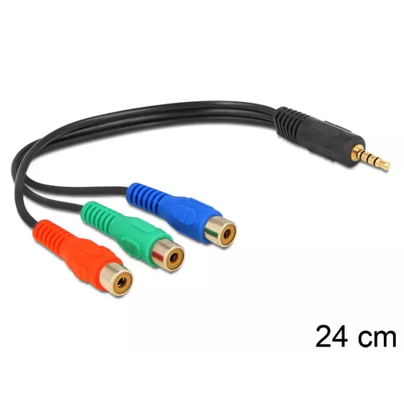 Audio kábel DeLOCK 62499 0,24 m 3,5 mm na 3 x RCA čierny