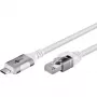 Sieťový kábel Goobay 74180 USB C RJ-45 Cat6 10 m biely