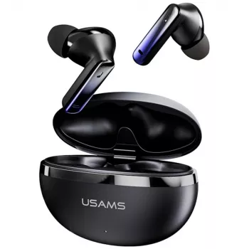 Bluetooth slúchadlá Usams TWS E02 ANC+ENC čierne