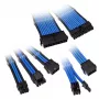 Pletená sada predlžovacích káblov Kolink Core Adept — 20+4pin, 8pin, 4+4pin, 3×6+2pin, modrá, PET plášť