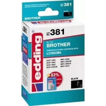 EDDING atramentová kazeta EDD-381 14 ml pre Brother LC980 čierna REMAN