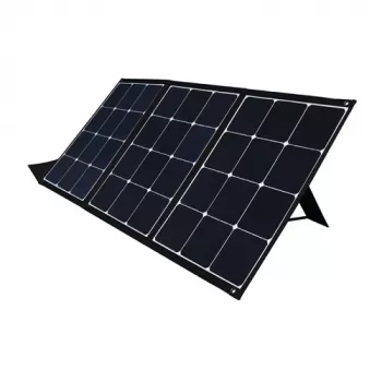 Skladacia solárna nabíjačka 120W, 2xUSB, QC3.0, s adaptérmi