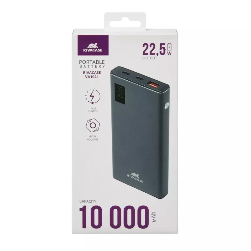 Powerbank Rivacase VA1021 10000mAh, duálne USB výstupy, LED indikátory, kompaktná prenosná nabíjačka