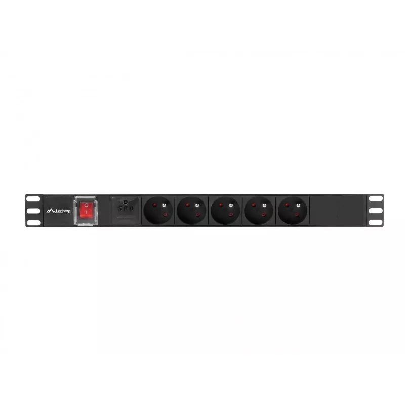 Lanberg PDU-05E-0200-IEC-BK jednotka rozvodu napájania (PDU) 5 AC výstupov 1U čierna