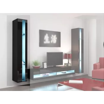 Cama regál VIGO NEW 180/40/30 čierna/čierna lesk