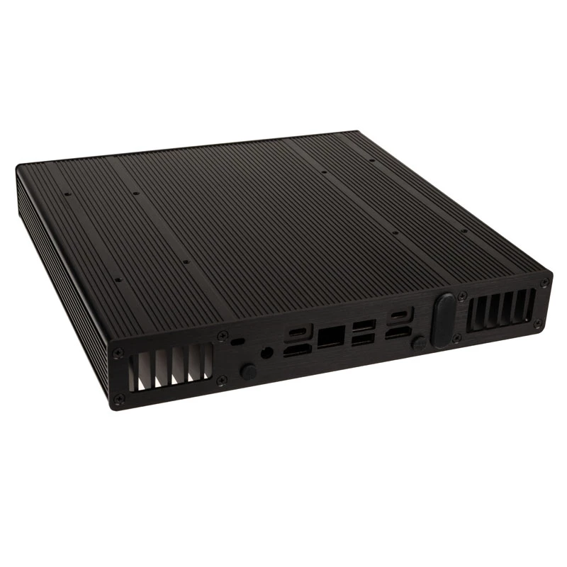 Akasa Plato TN - Ultra Small Form Factor (USFF) - PC - čierna - hliník - domáca kancelária - Kensington