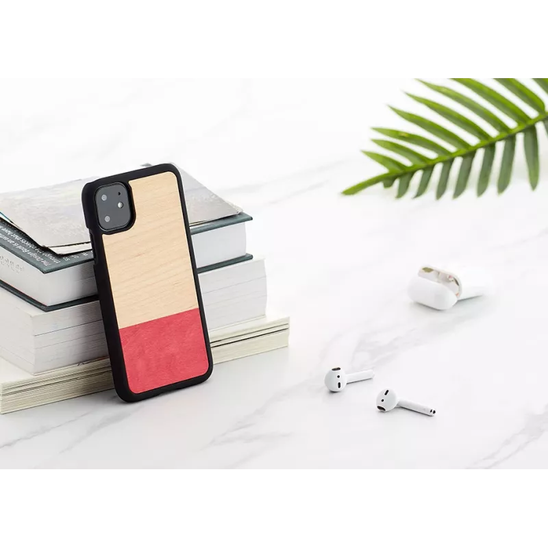 Puzdro na smartphone man and wood pre iPhone 11 — čierna, asymetrický dizajn