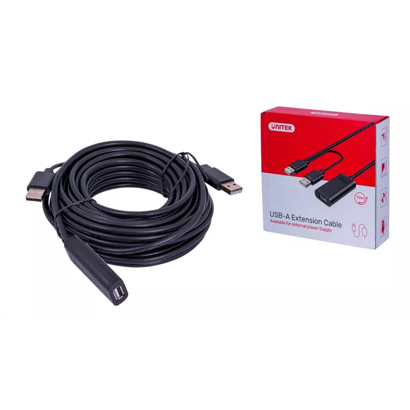 UNITEK Y-278 USB kábel USB 2.0 10 m 2 x USB A USB A čierny
