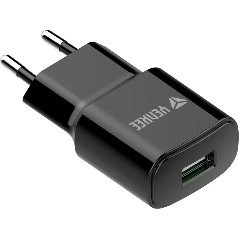 Sieťová USB-A nabíjačka YENKEE YAC 2013BK — 12 W, 2,4 A výstup