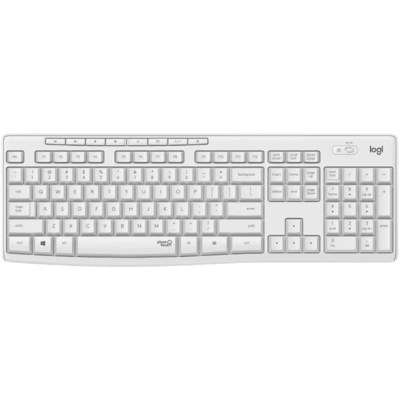 Logitech MK295 tichá súprava klávesnice a myši, biela, bezdrôtová cez USB prijímač, švajčiarske rozloženie, 920-009872