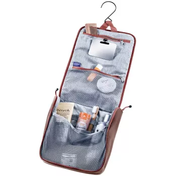 Toaletná taška DEUTER Wash Center II — cestovná toaletná taška, farba caspia/raisin