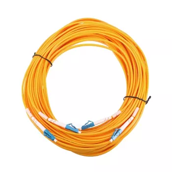 Optický patch kábel Extralink EX.2862 LC–LC 0,5 m G.652D FTTH žltý full duplex