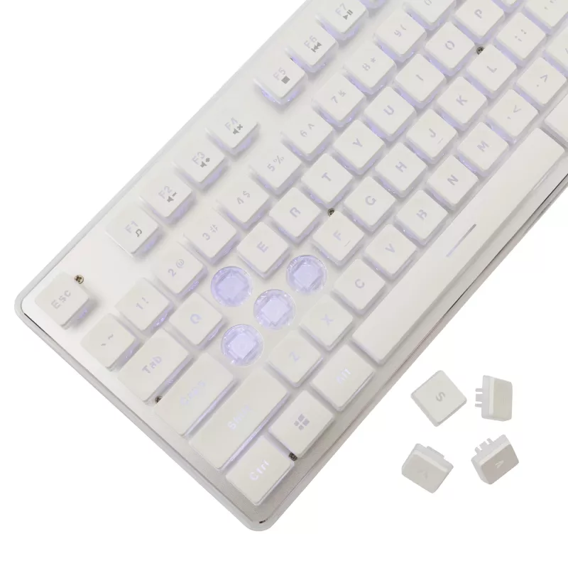 Mechanická herná klávesnica White Shark TACHI-W-US — kompaktné rozloženie TACHI White