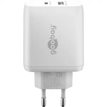 Goobay 65412 nabíjačka pre mobilné zariadenia slúchadlá, notebook, smartfón, tablet biela AC interiérová