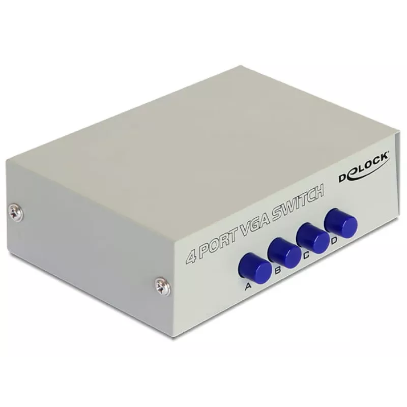 DeLock switch VGA 4 port manuálny obojsmerný - prepínač obrazovky - 4 x VGA - desktop (87635)