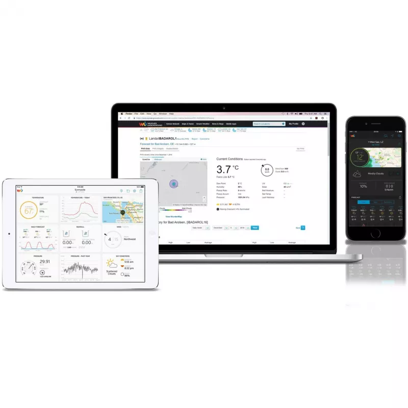 Bresser 7002580 Weather Center 5-in-1 digitálna meteostanica Wi-Fi s profesionálnym senzorom, displej 5,7″, sieťové napájanie, čierna