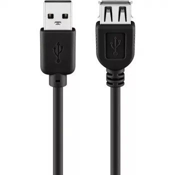 Wentronic Goobay USB 2.0 Hi-Speed predlžovací kábel, čierny, 5 m – USB 2.0 konektor samec (Type-A) > USB 2.0 konektor samica (Type-A) (68905)