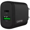 CANYON nabíjačka OnCharge 250 25W 1xPD 1xQC EU čierna