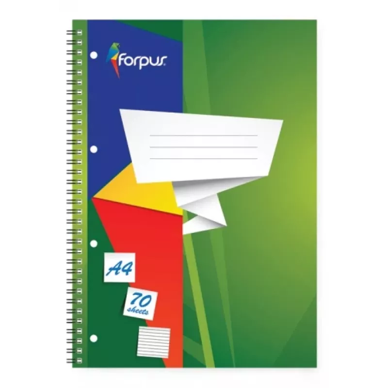 Školský zošit so špirálou Forpus, A4/70, linajkovaný, softcover 0722-022