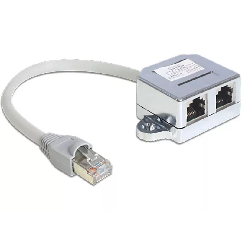 DeLOCK 65441 rozdvojka portu RJ45, rozbočovač Ethernet 100Base-TX, 1x RJ-45 (zástrčka) na 2x RJ-45 (zásuvka), 15 cm