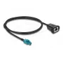 Koaxiálny kábel DELOCK 90700 – 1 m, HSD Z na RJ-45, čierny/modrý