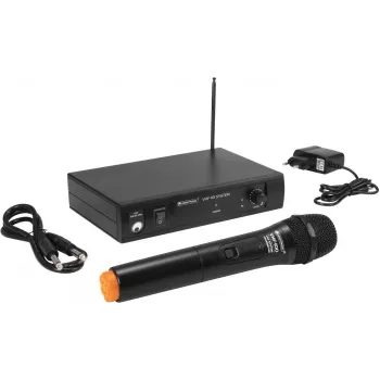 Bezdrôtový mikrofónový systém Omnitronic VHF-101 212,35 MHz VHF prijímač a ručný vysielač