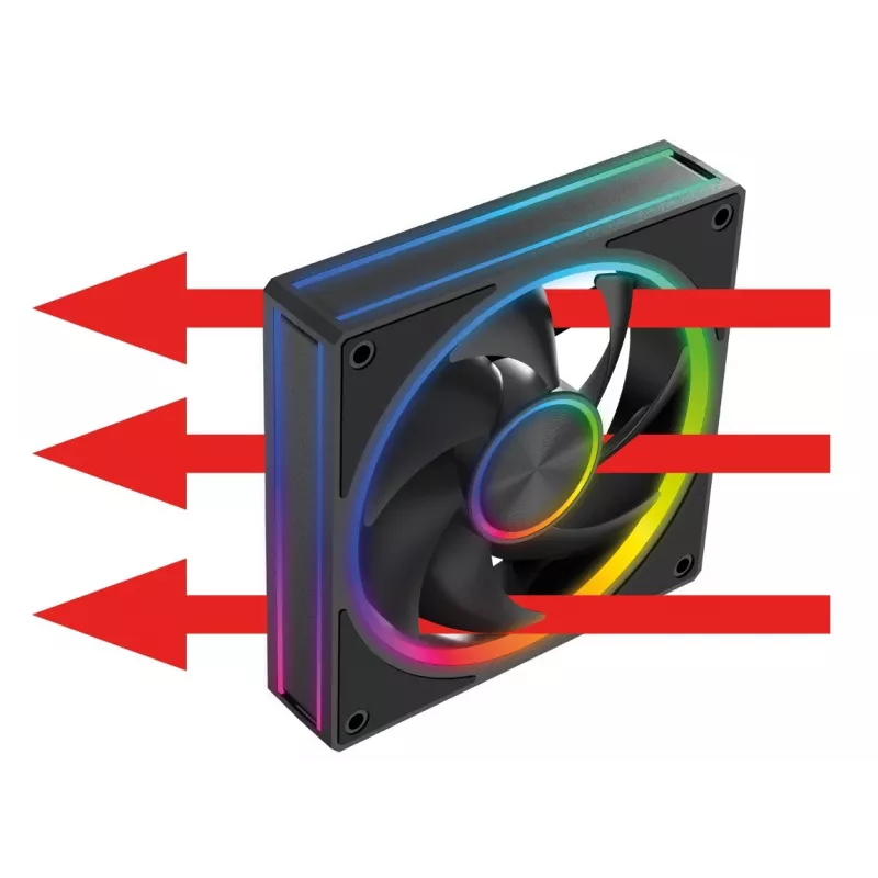 Skriňový ventilátor MODECOM VOLCANO LOOP 120 ARGB, 120 mm, PWM, 400–1400 ot/min, čierny