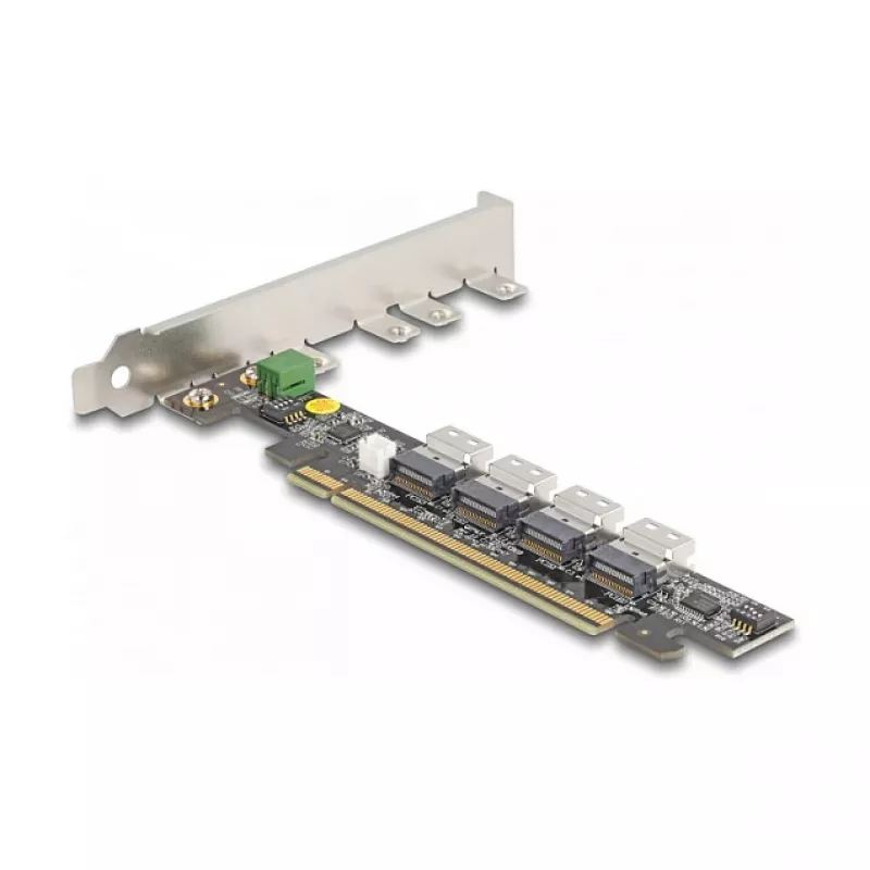 DeLOCK PCI Express x16 karta na 4 x interné SFF-8654 4i NVMe Bifurcation